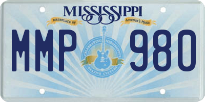 MS license plate MMP980