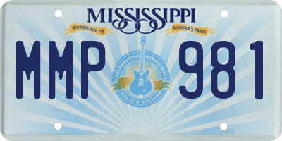 MS license plate MMP981