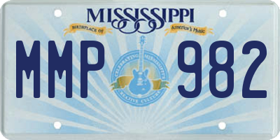 MS license plate MMP982