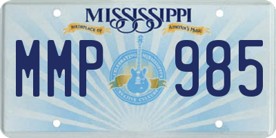 MS license plate MMP985
