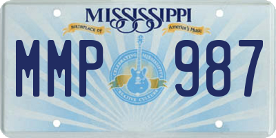 MS license plate MMP987