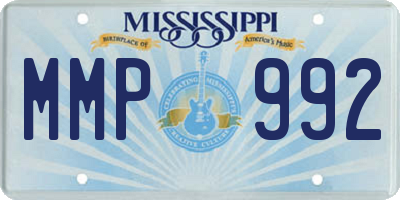 MS license plate MMP992