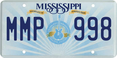 MS license plate MMP998