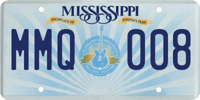 MS license plate MMQ008