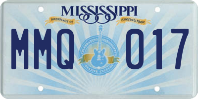 MS license plate MMQ017