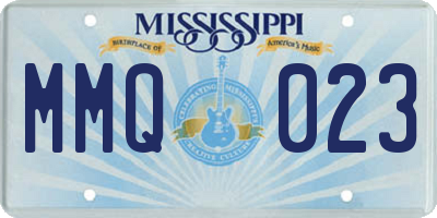 MS license plate MMQ023