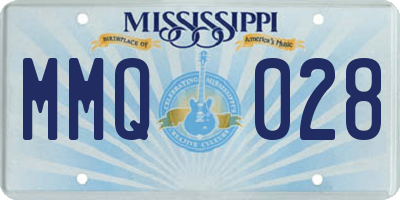 MS license plate MMQ028