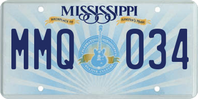 MS license plate MMQ034