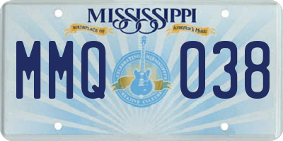 MS license plate MMQ038