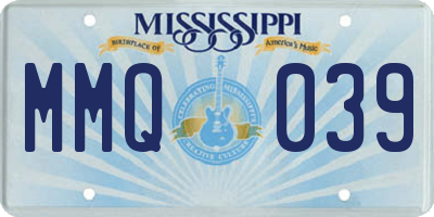 MS license plate MMQ039