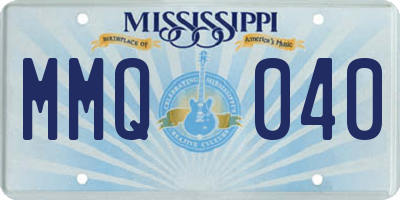 MS license plate MMQ040