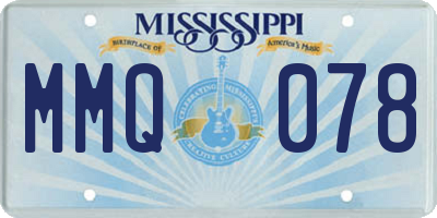 MS license plate MMQ078