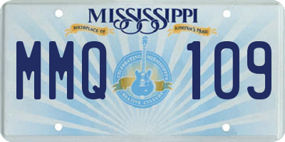 MS license plate MMQ109