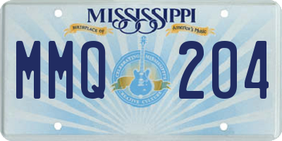 MS license plate MMQ204