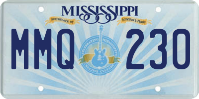 MS license plate MMQ230