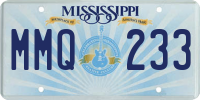 MS license plate MMQ233