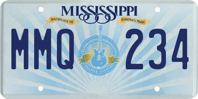 MS license plate MMQ234