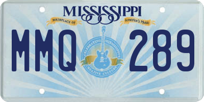 MS license plate MMQ289