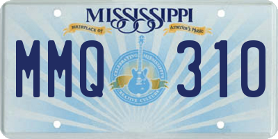 MS license plate MMQ310
