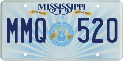 MS license plate MMQ520