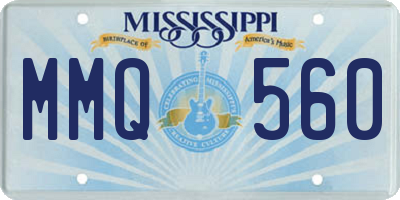 MS license plate MMQ560