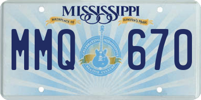 MS license plate MMQ670