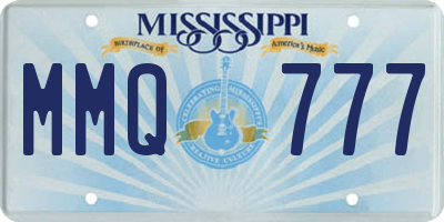 MS license plate MMQ777
