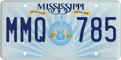 MS license plate MMQ785