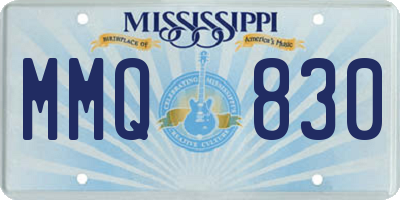 MS license plate MMQ830