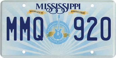 MS license plate MMQ920
