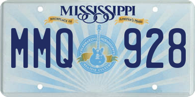MS license plate MMQ928