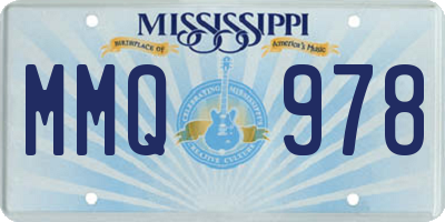MS license plate MMQ978