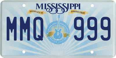 MS license plate MMQ999