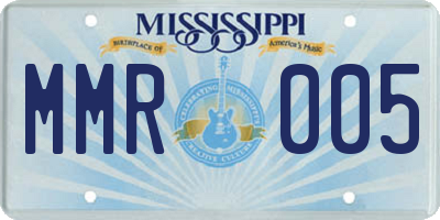 MS license plate MMR005