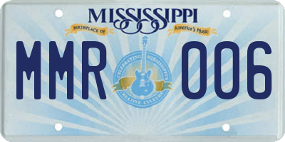 MS license plate MMR006