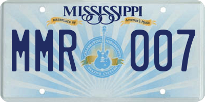 MS license plate MMR007