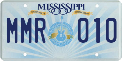 MS license plate MMR010