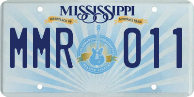 MS license plate MMR011
