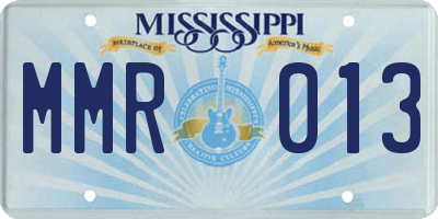 MS license plate MMR013