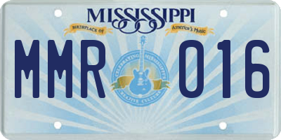 MS license plate MMR016