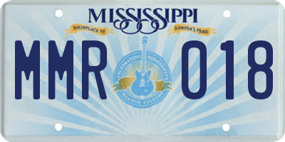 MS license plate MMR018
