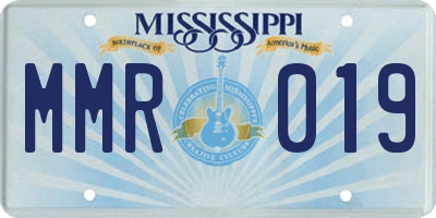 MS license plate MMR019