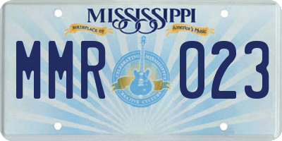 MS license plate MMR023