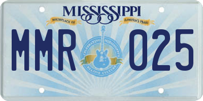 MS license plate MMR025