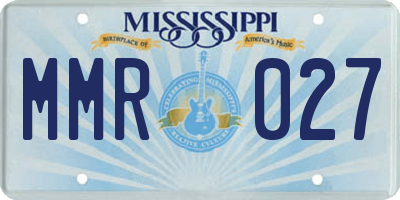 MS license plate MMR027