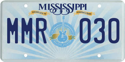 MS license plate MMR030
