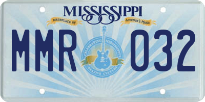MS license plate MMR032