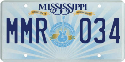MS license plate MMR034