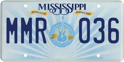 MS license plate MMR036