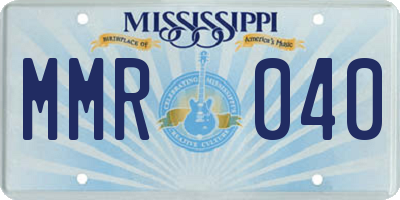 MS license plate MMR040